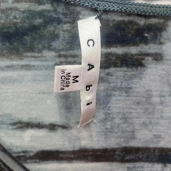 CAbi Style #130 Paint Brush Tunic White Gray and Black - Picture 3 of 5